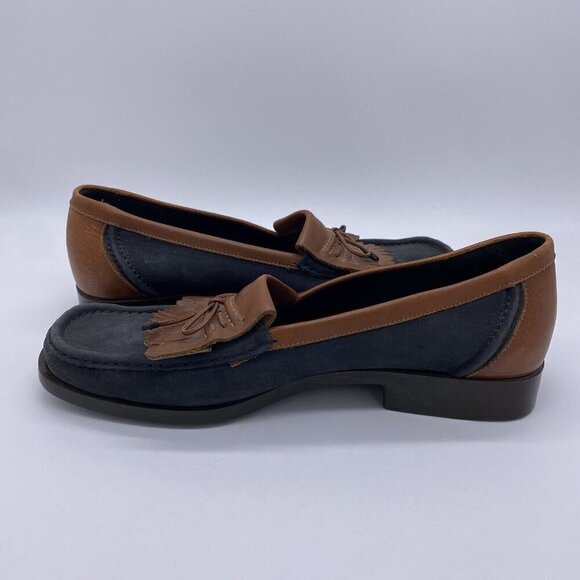 Bally Kiltie Loafer Mens 10 Italy Spectator Two Tone Leather Moc Toe Dress Shoes - Picture 9 of 14